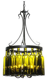 Tuscan Vineyard Villa 16 Wine Bottle Chandelier