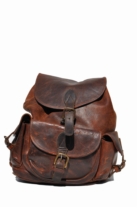 sleek leather backpack