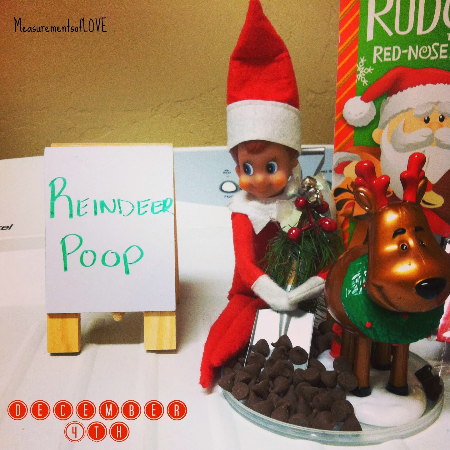 Measurements of Merriment Elf on the Shelf Scoopin' Some Reindeer Poop