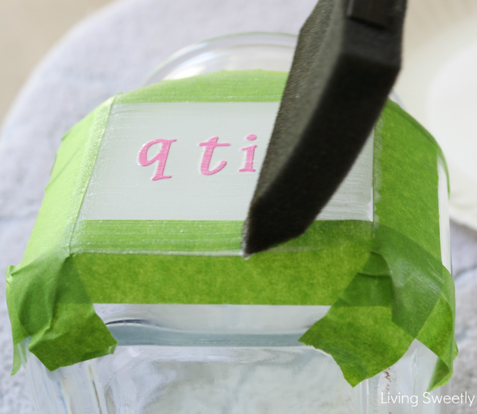 Living Sweetly DIY Etched Glass Jars