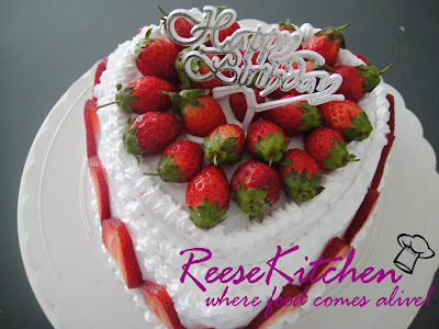 ReeseKitchen: Happy Birthday Honey ~ Simple Fruit Flan Cake