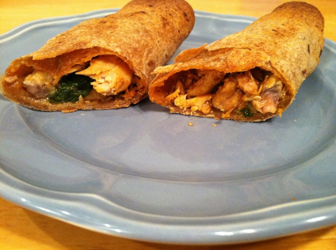 Meadows' Manor Baked Chicken Flautas with Spinach