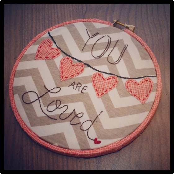 A Texas Belle "Love" Embroidered Wall Hanging