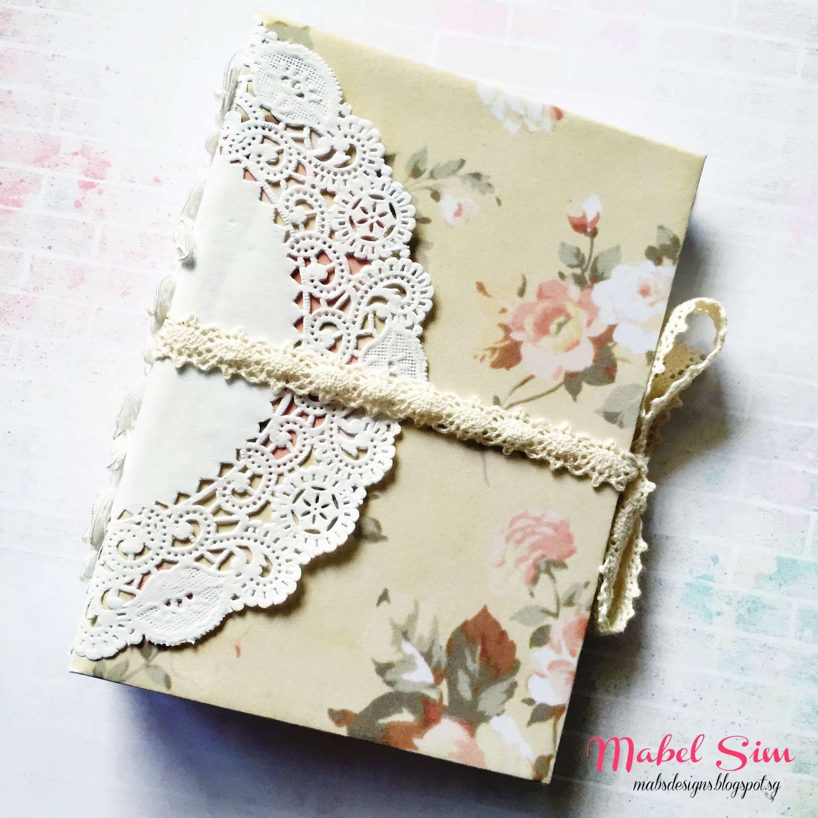 Meg's Garden Handmade Notebook from Scratch with English Rose Garden