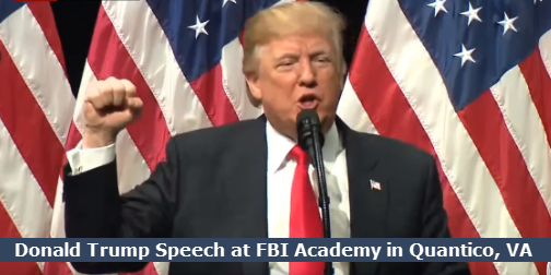President Donald Trump Speech at FBI Academy in Quantico, VA