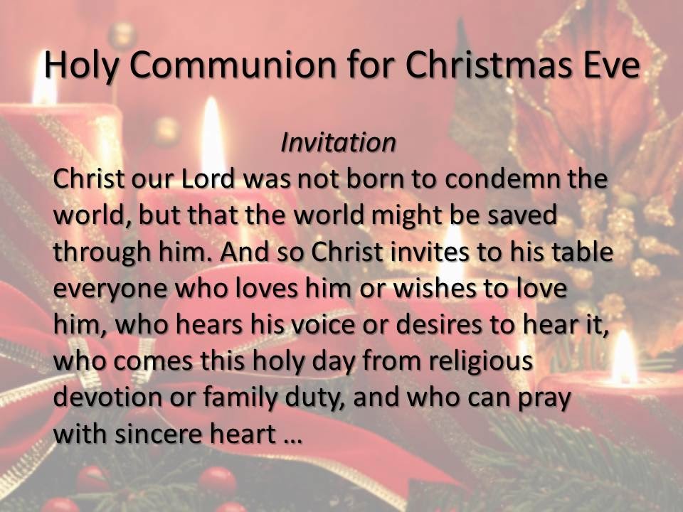 Pastor Don's Blog Christmas Eve Litany for Holy Communion
