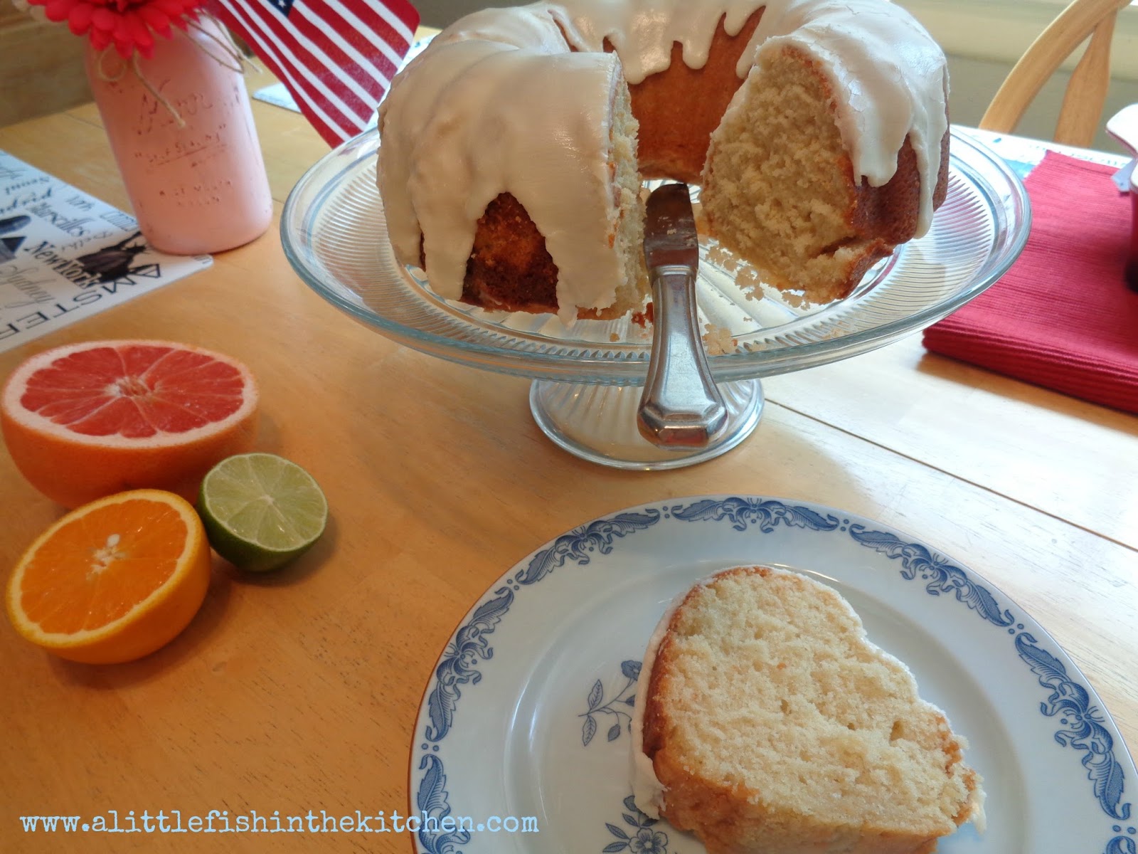 Buttermilk Pound Cake with TripleCitrus Glaze A Little Fish in the