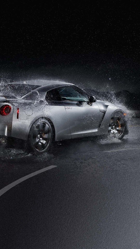 Nissan GTR Sport Car Rain Android Wallpaper