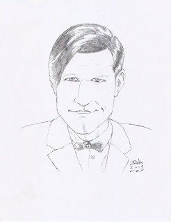 Caricature of Matt Smith as The Doctor