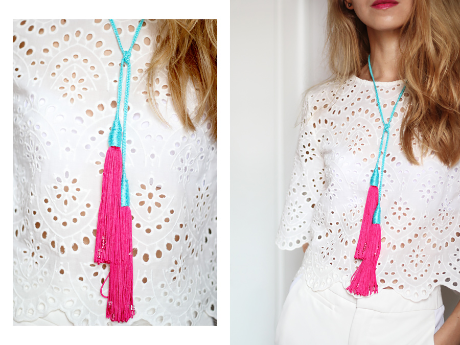 DIY BRAIDED TASSEL NECKLACE KARAMODE