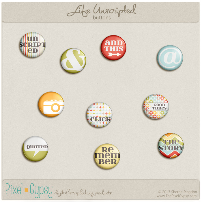 Life Unscripted Buttons Project Life Embellishment Pack Life Unscripted Buttons Project Life Embellishment Pack