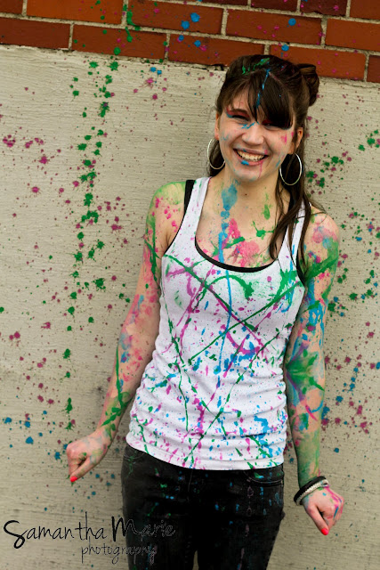 arianna covered in paint and glitter presque isle maine