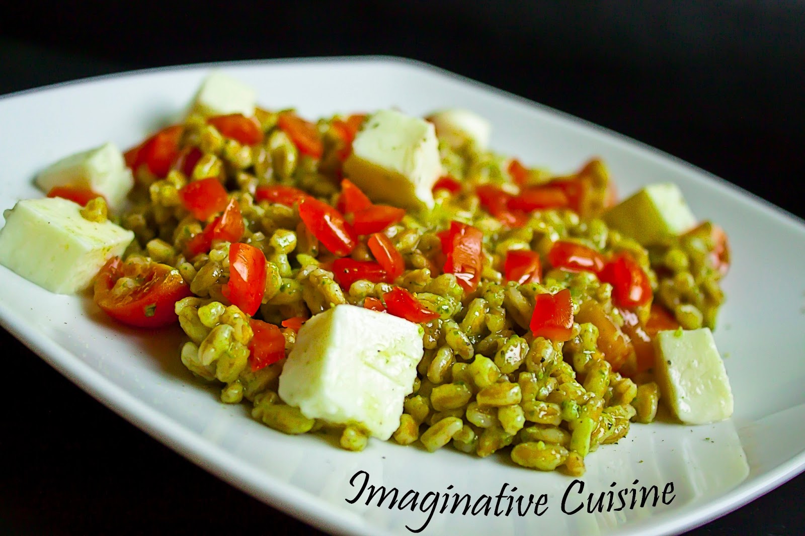 Imaginative Cuisine Farro al pesto