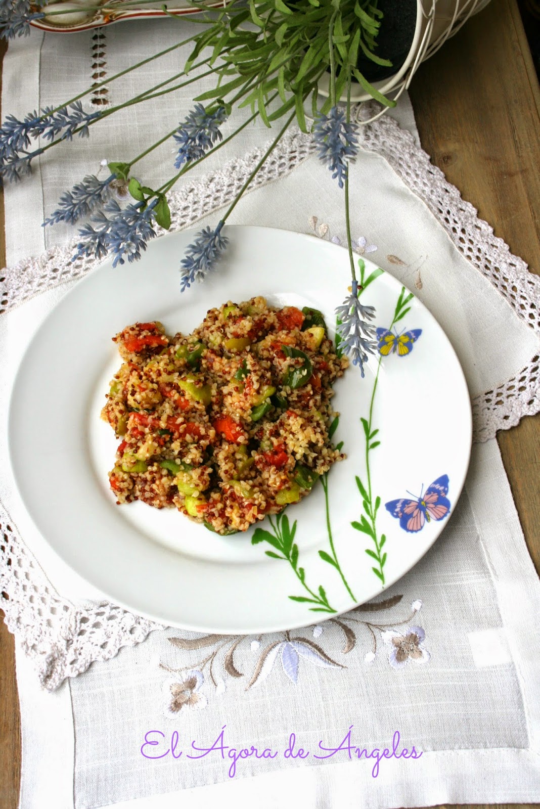 quinoa ,trigo bulgur,verduras