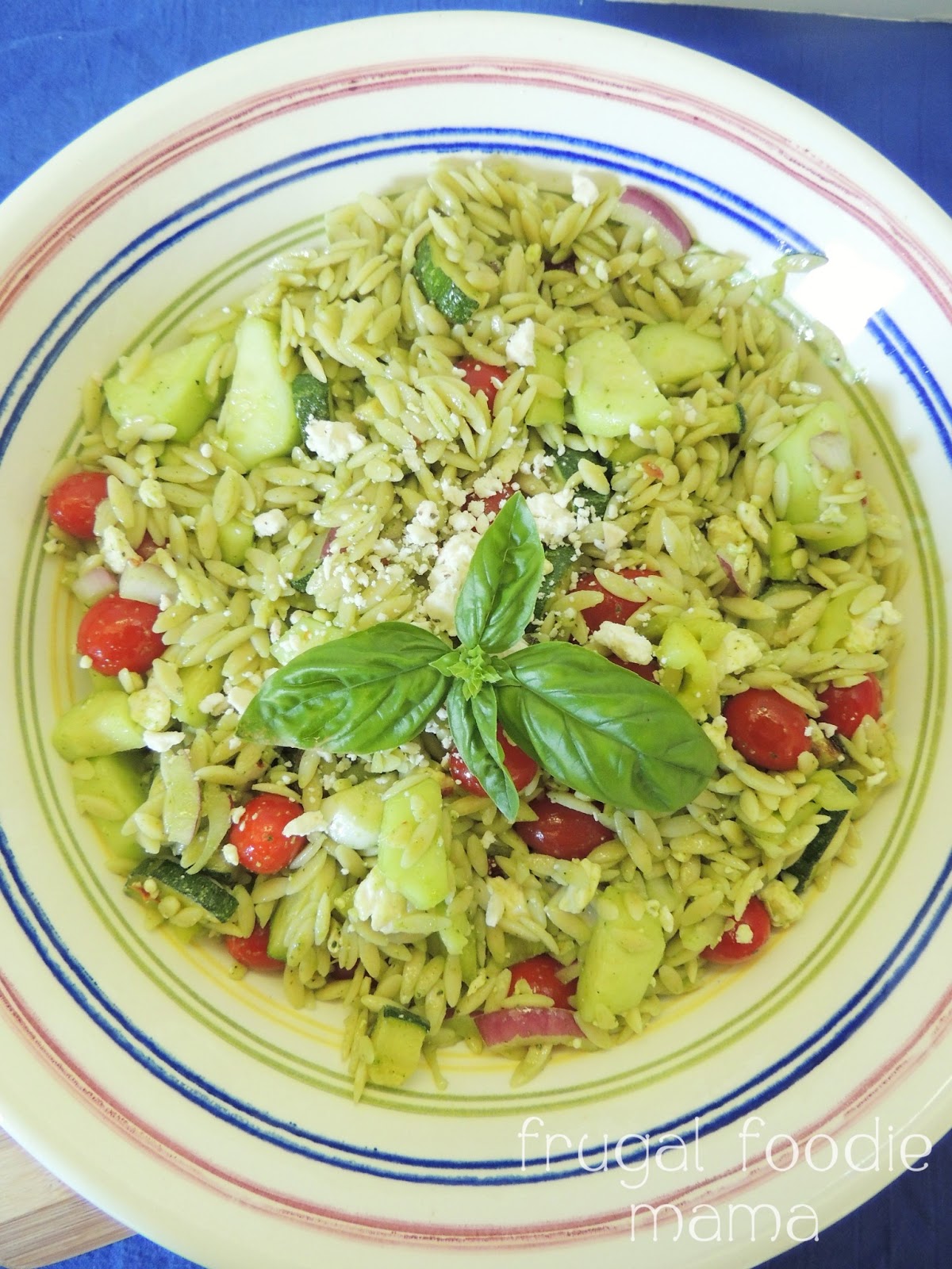 Frugal Foodie Mama Italian Basil Orzo Salad