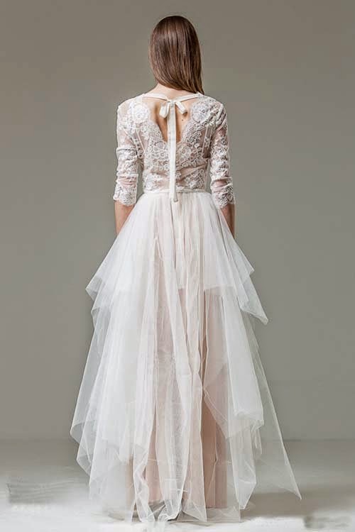 Wedding dresses ideas with ribbon at the waist by Shehurina