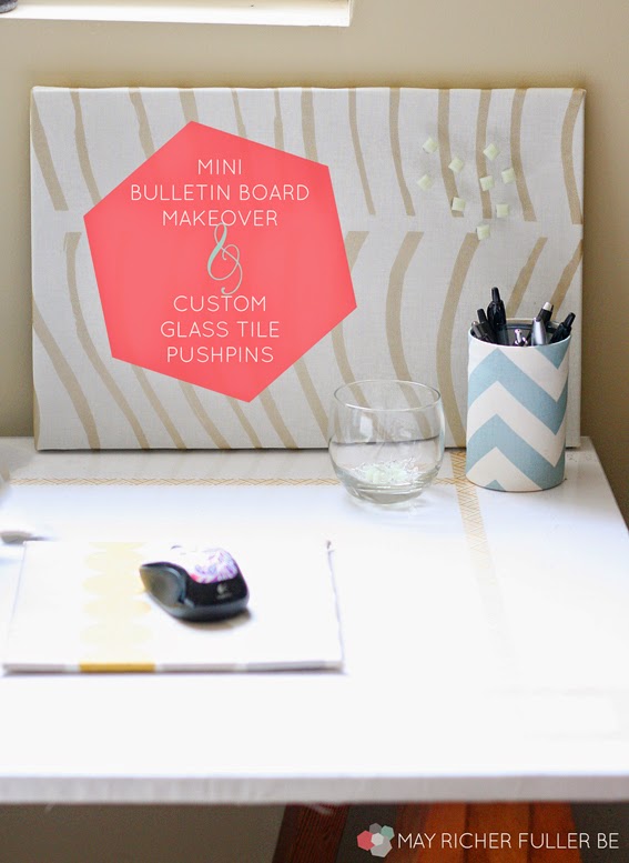 Mini Bulletin Board Makeover with Custom Pushpins