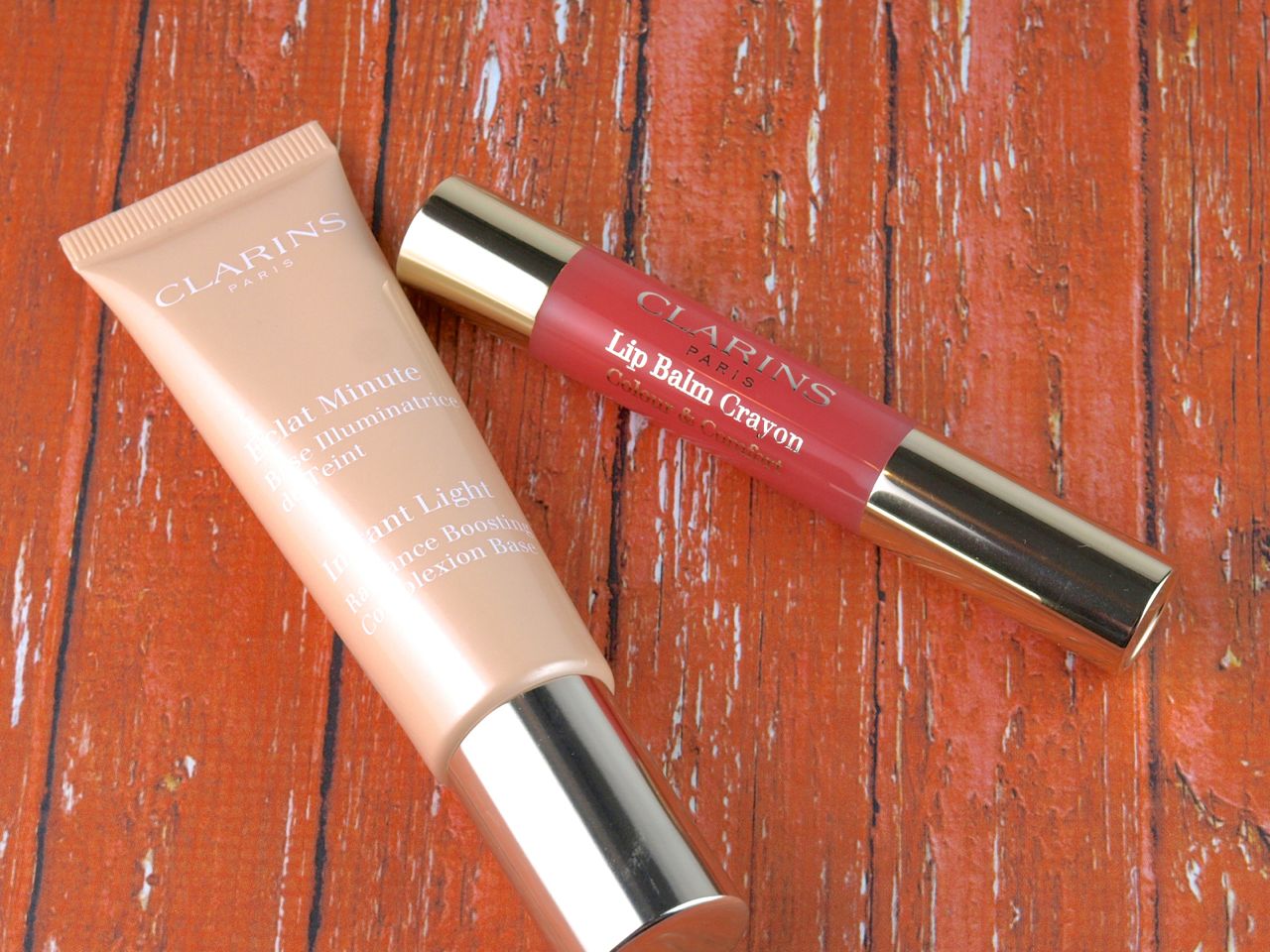 Clarins Instant Light Radiance Boosting Complexion Base In Champagne Lip Balm Crayon In Creamy Pink Review And Swatches The Happy Sloths Beauty Makeup And Skincare Blog With Reviews And Swatches