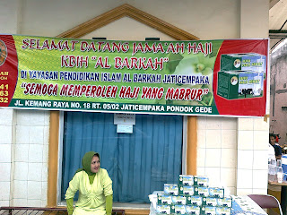 Senam Haji Sehat bersama Susu Haji Sehat kpd Calon Jama'ah Haji Kbih Al Barkah, Bekasi Jawa Barat