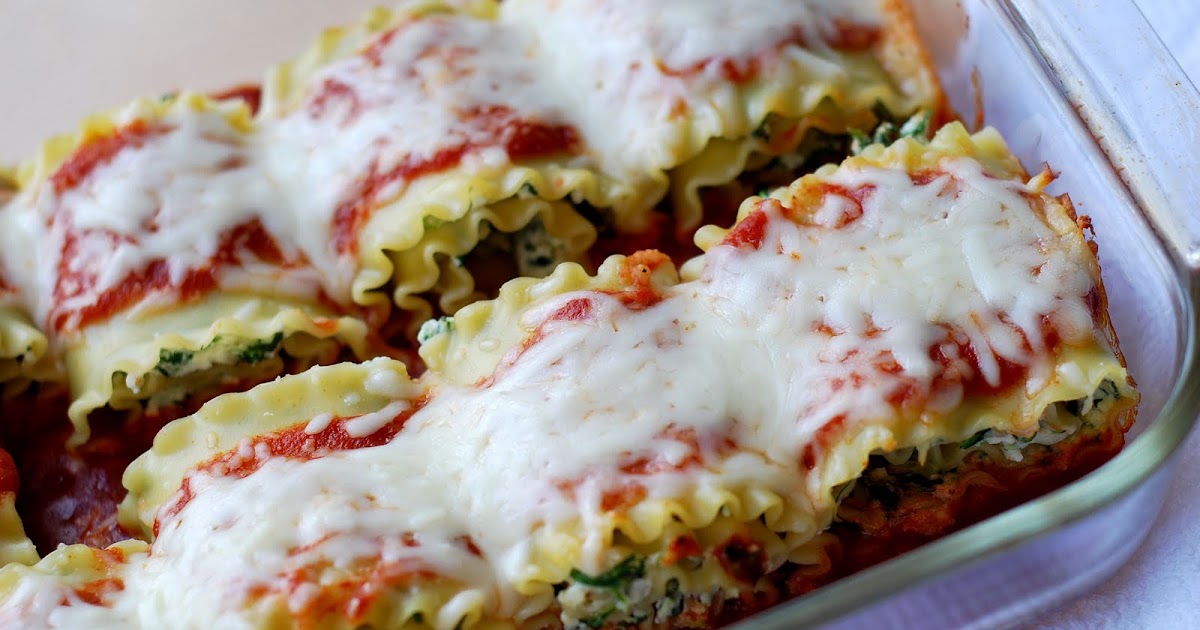 See Jane in the kitchen Spinach Lasagna Rolls, healthy version