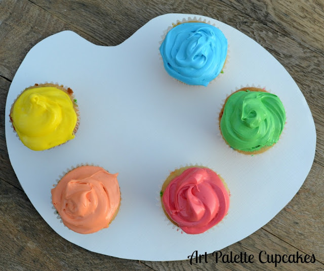 art palette cupcakes