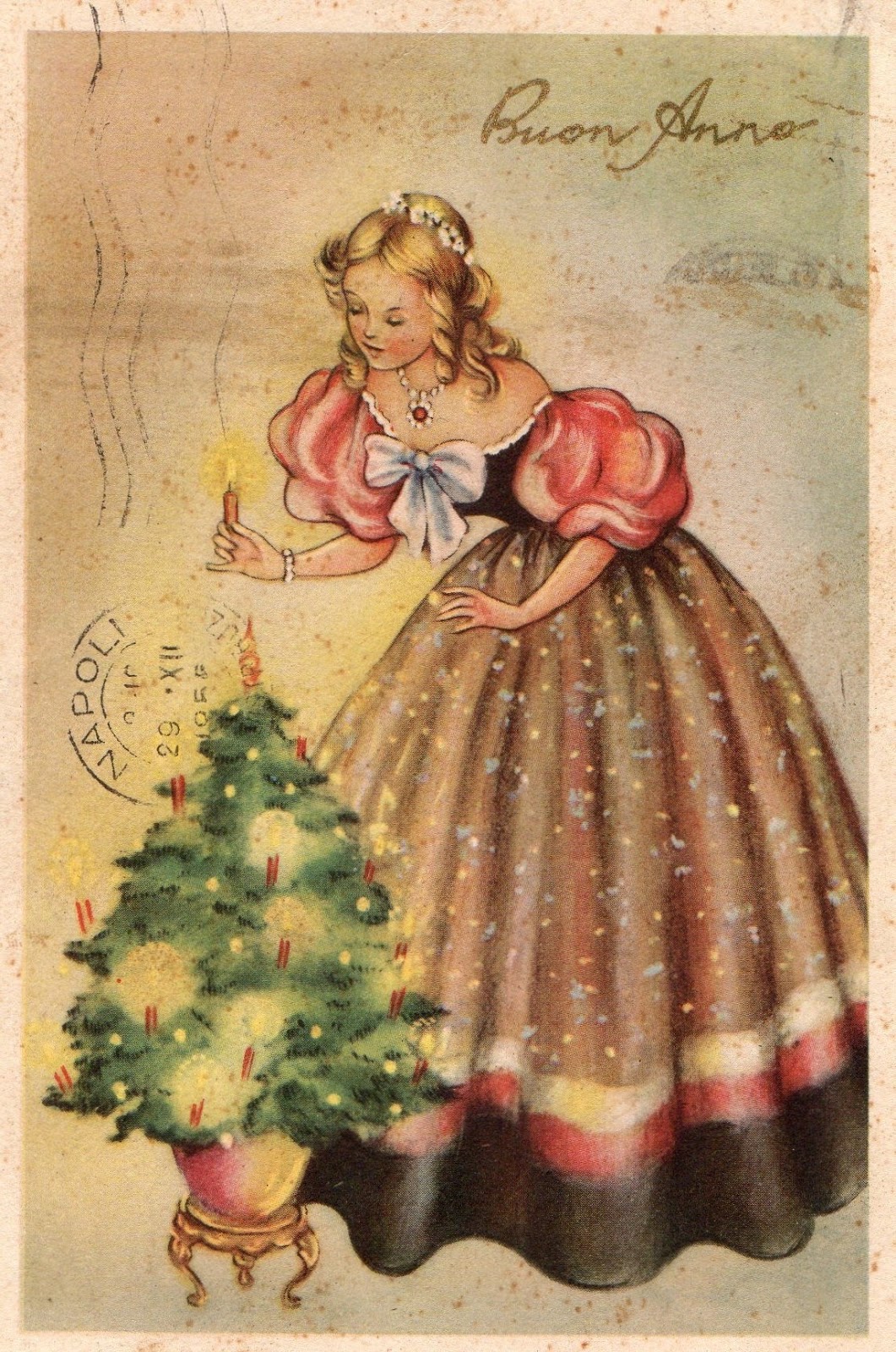 miss christmas postcards mid century christmas card
