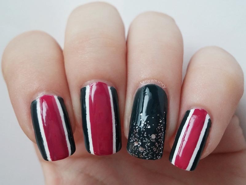 Essence Come To Town 02 got my list? Nails Green Pink Glitter Striping Tape Nail Art Design Manicure
