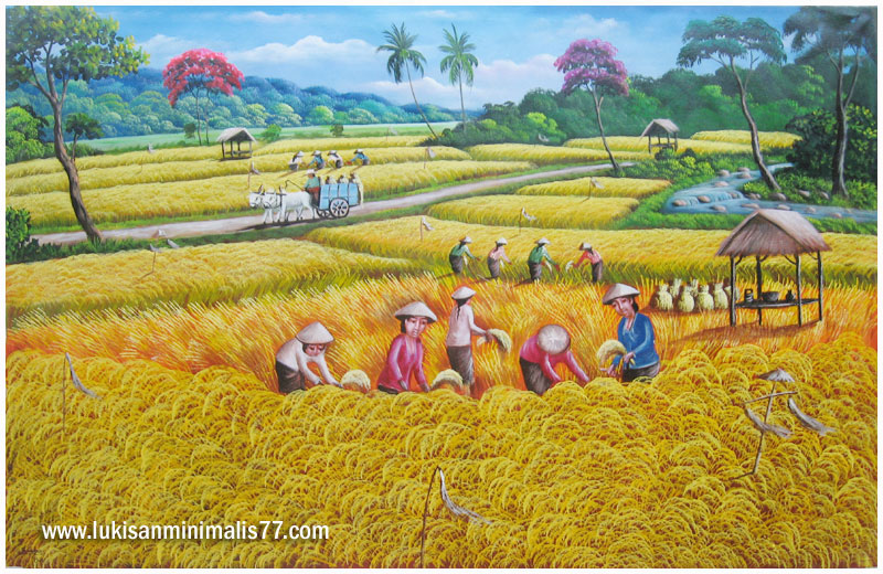Lukisan Sawah Padi Lukisan Sawah Padi