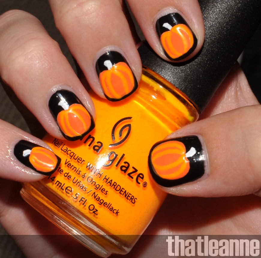 Pumpkin Nails Design – Ledufa.com marvelous holiday nails design follows inspiration article - Pumpkin Nails Design – Ledufa.com