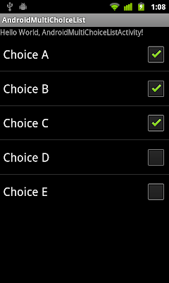 Multi Choice ListView Multi Choice ListView