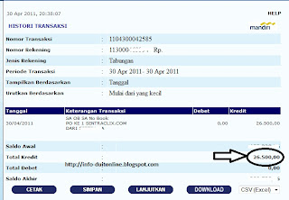 pembayaran sentraclix masuk ke rekening