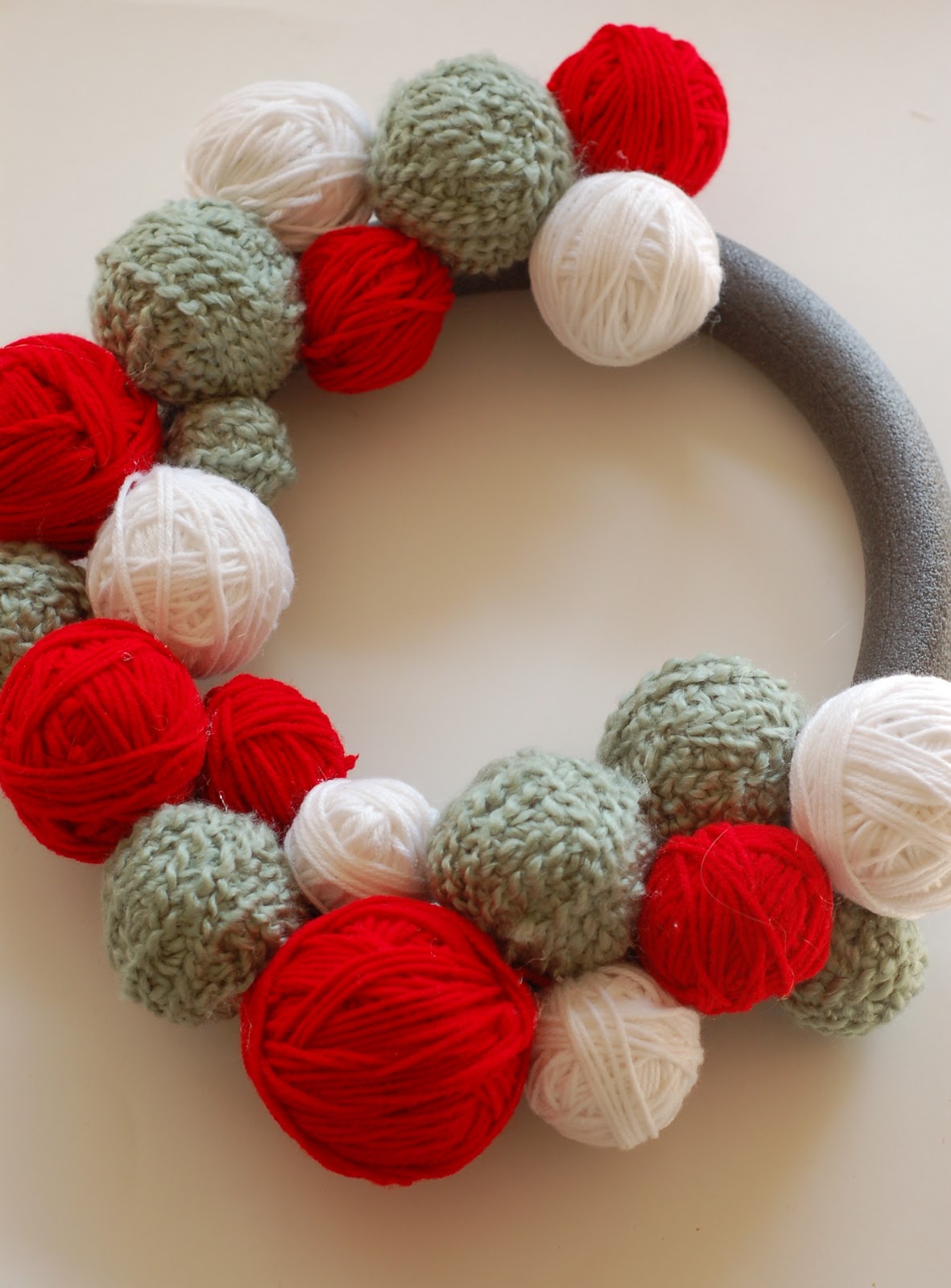 Diary of a Crafty Lady Yarn Ball Christmas Wreath