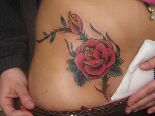 Flower Tattoos On Hip