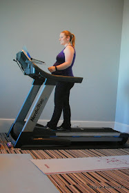 Treadmill desk hack- use a computer shelf and you can read blogs and walk at the same time!