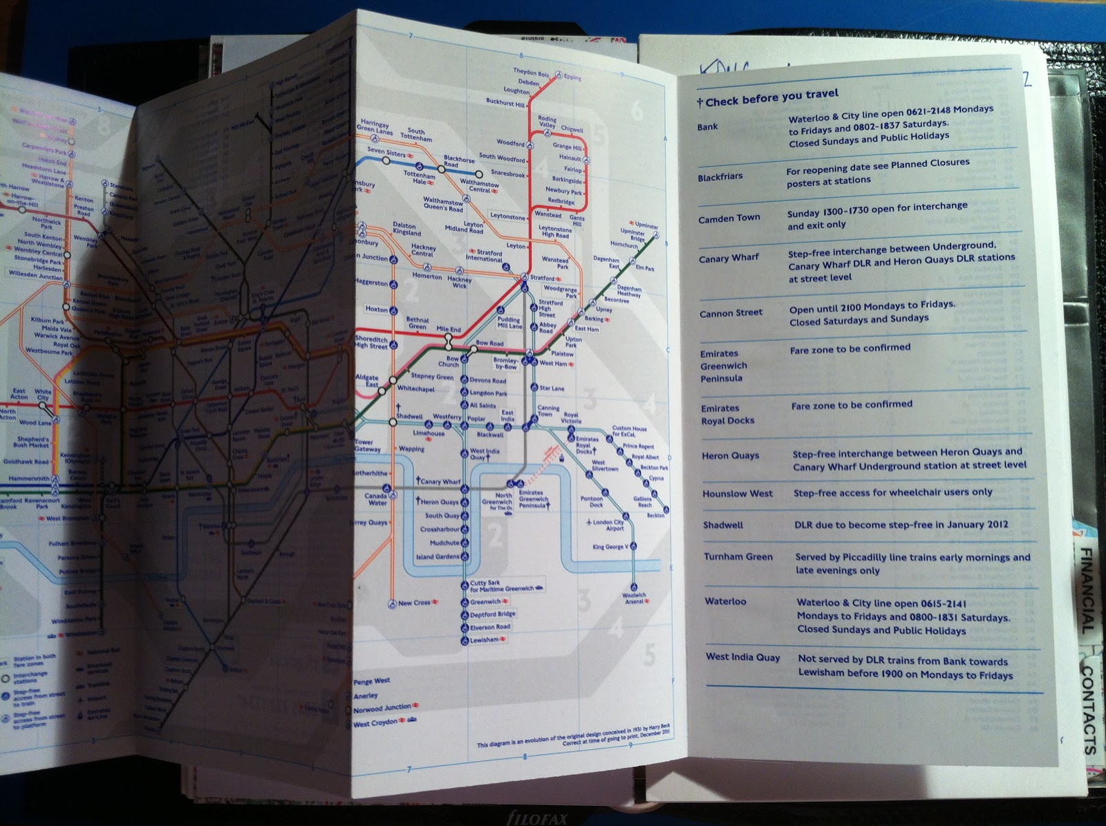 Filofax Pocket London Underground Map Stationery & Office Supplies