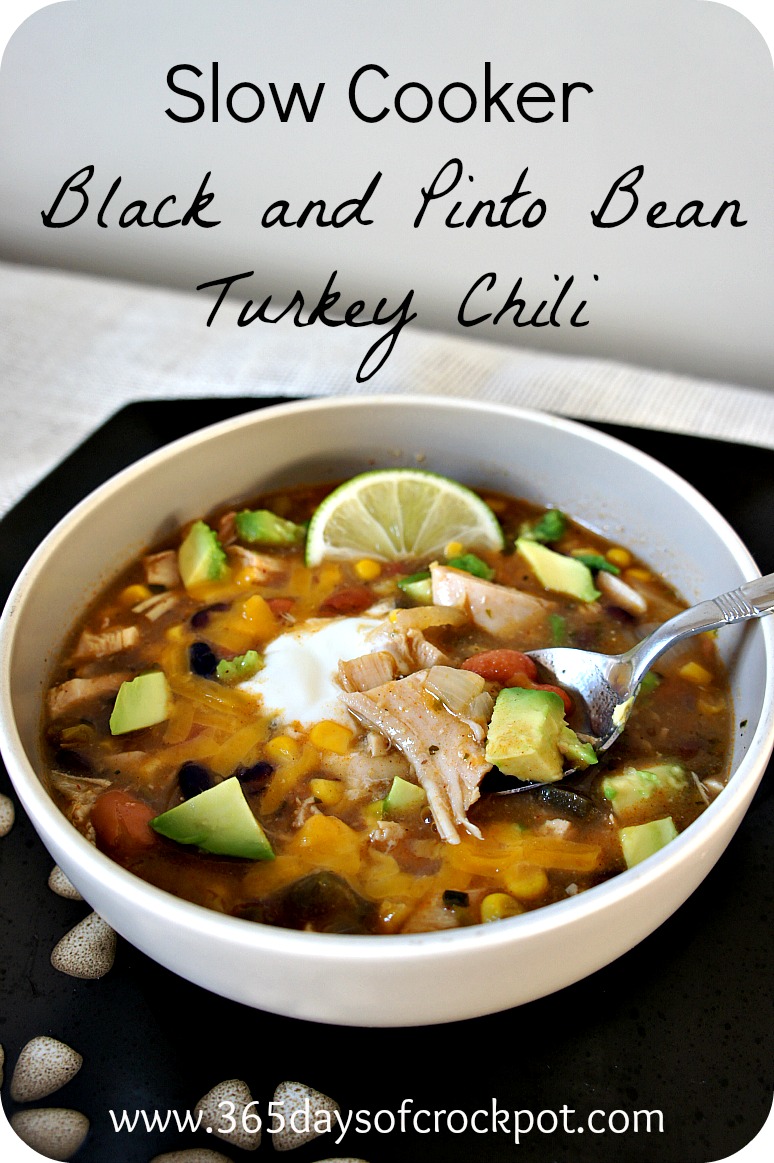 Recipe for Slow Cooker (crock pot) Spicy Black and Pinto Bean Turkey