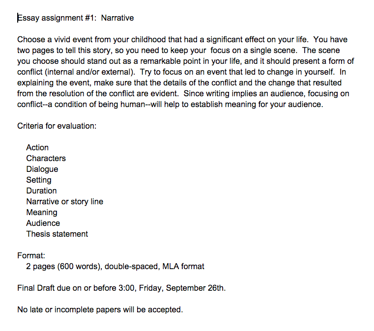 Writer's Notebook Final Portfolio Narrative Writing