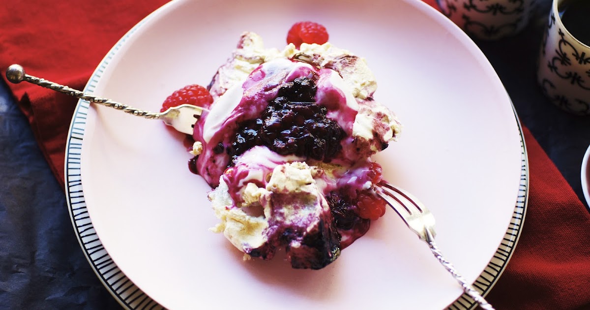 The Other Crumb Sticky berry meringues with brown sugar creme fraiche