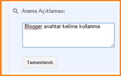 Blogger Anahtar Kelime Kullanımı Blogger Anahtar Kelime Kullanımı