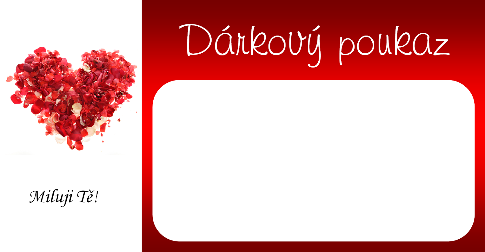 Dárkové poukazy a certifikáty - vzor a šablona k vytisknutí a stažení