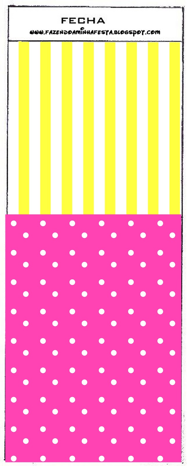 Fazendo a Minha Festa!: Pink e Amarelo - Kit Completo com molduras para  convites, rótulos para guloseimas, lembrancinhas e imagens!