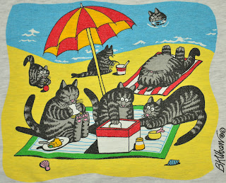 cats on beach/picnic Kliban Cats