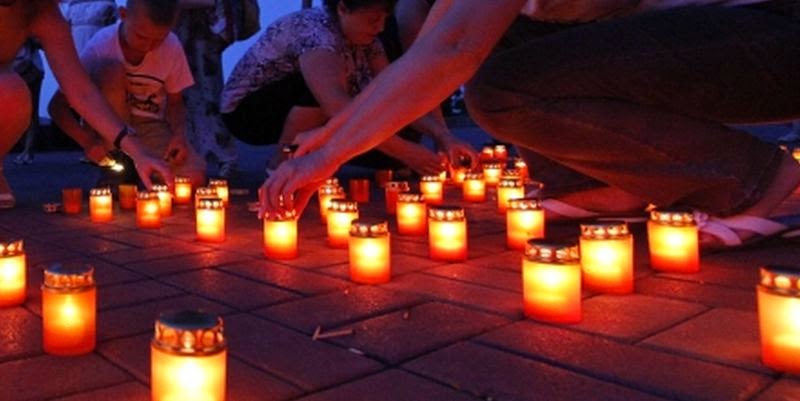 Поминальные свечи Поминальные свечи заженные Одесситами в связи с событиями произошедшими в Одессе 2 мая