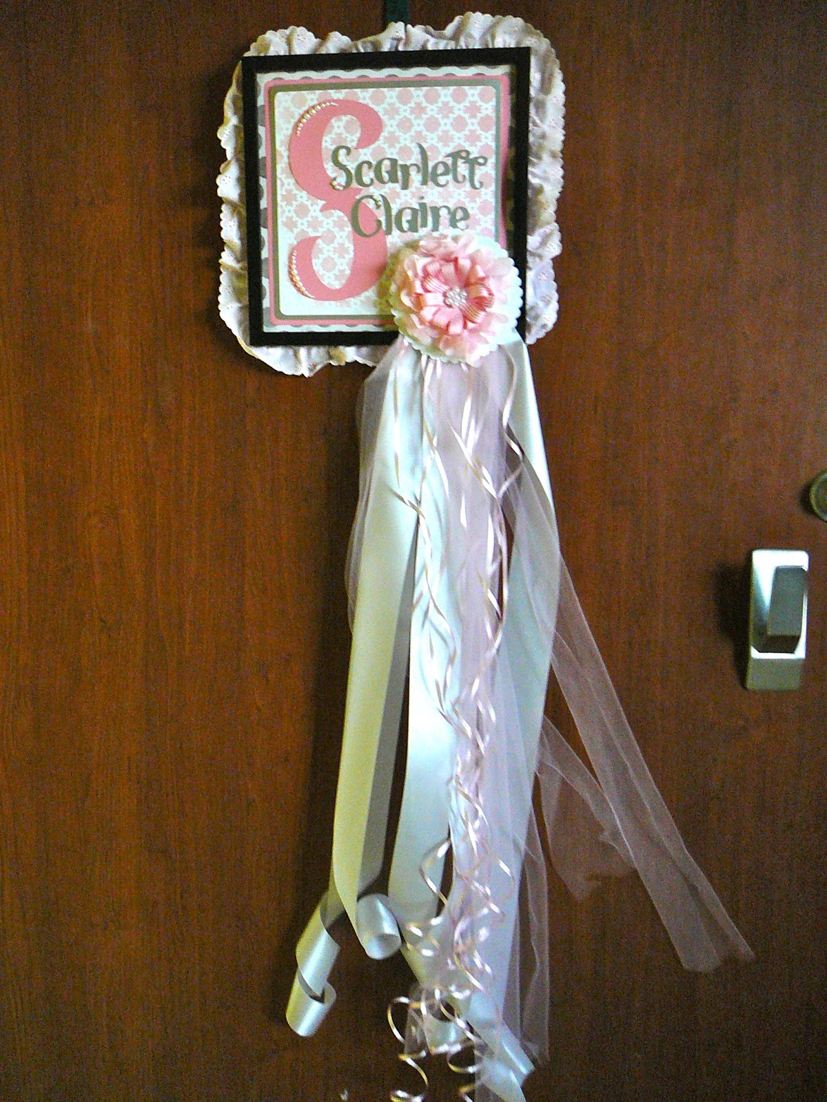 Nellie's Cottage baby! A door hanger idea