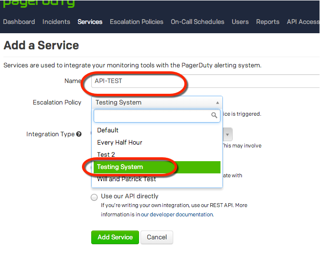 WhiteBoard Coder Pagerduty API service (alert)