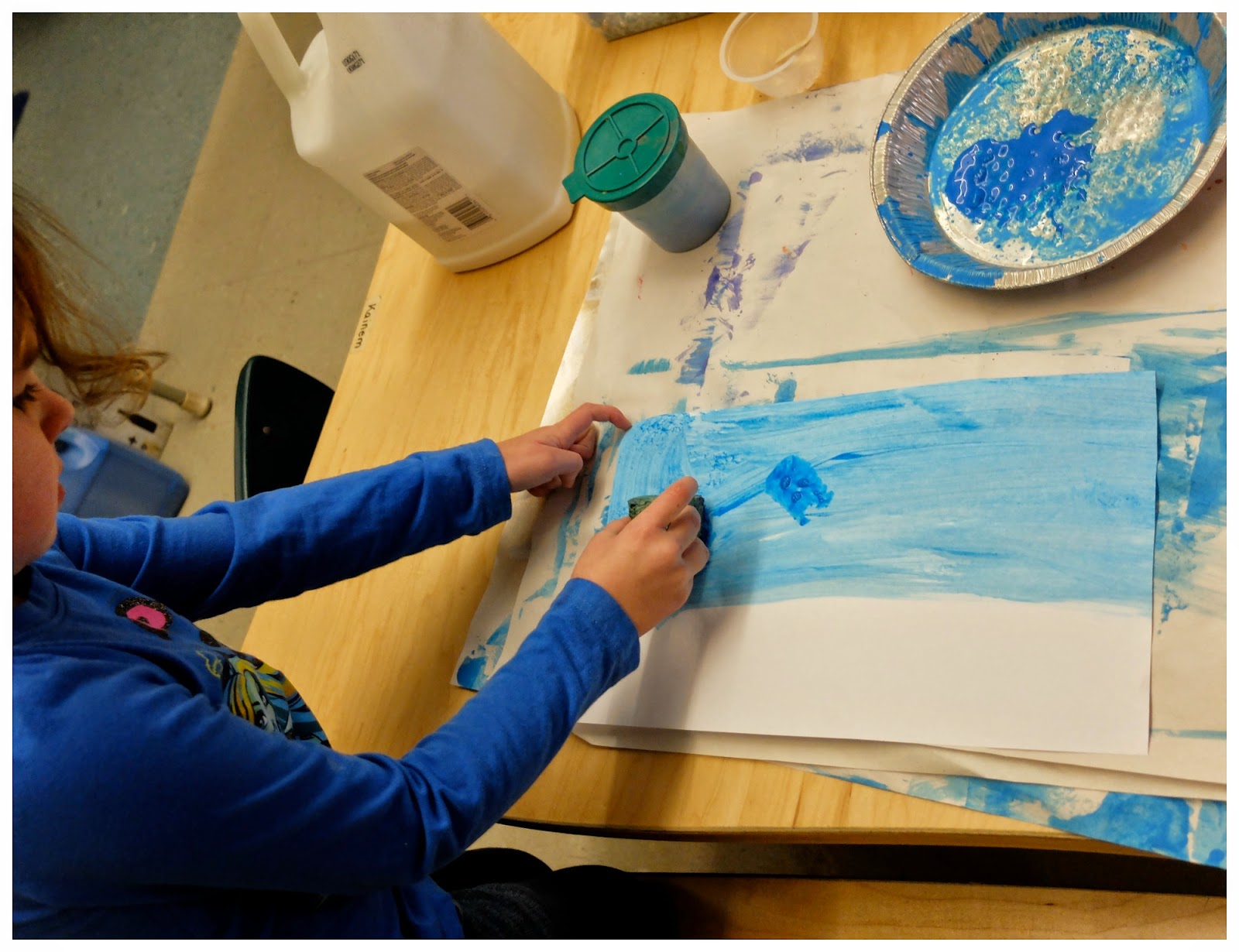 colourful tissue paper winter trees rubber boots and elf shoes