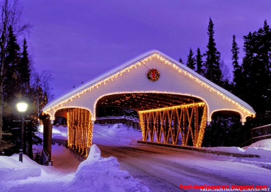 Christmas Covered Bridge Wallpaper Christmas Covered Bridge Wallpaper