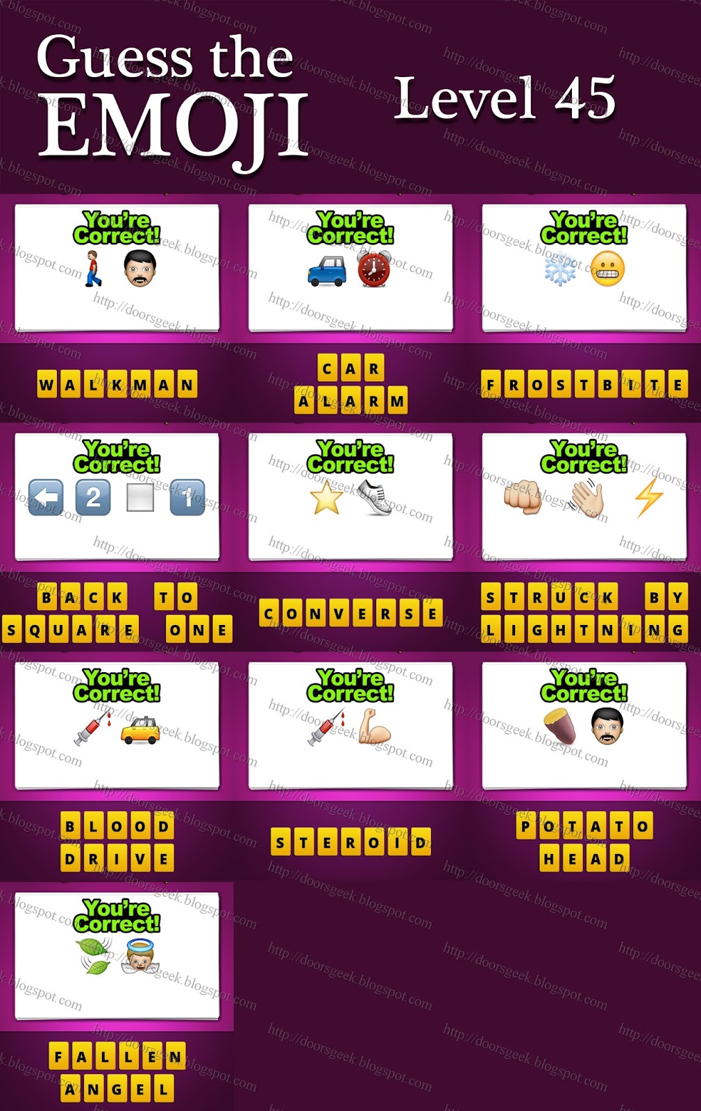 emoji guess answers level 45 cheats
