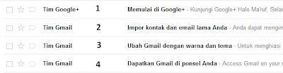 Ada 4 pesan di gmail, proses cara membuat email sudah selesai
