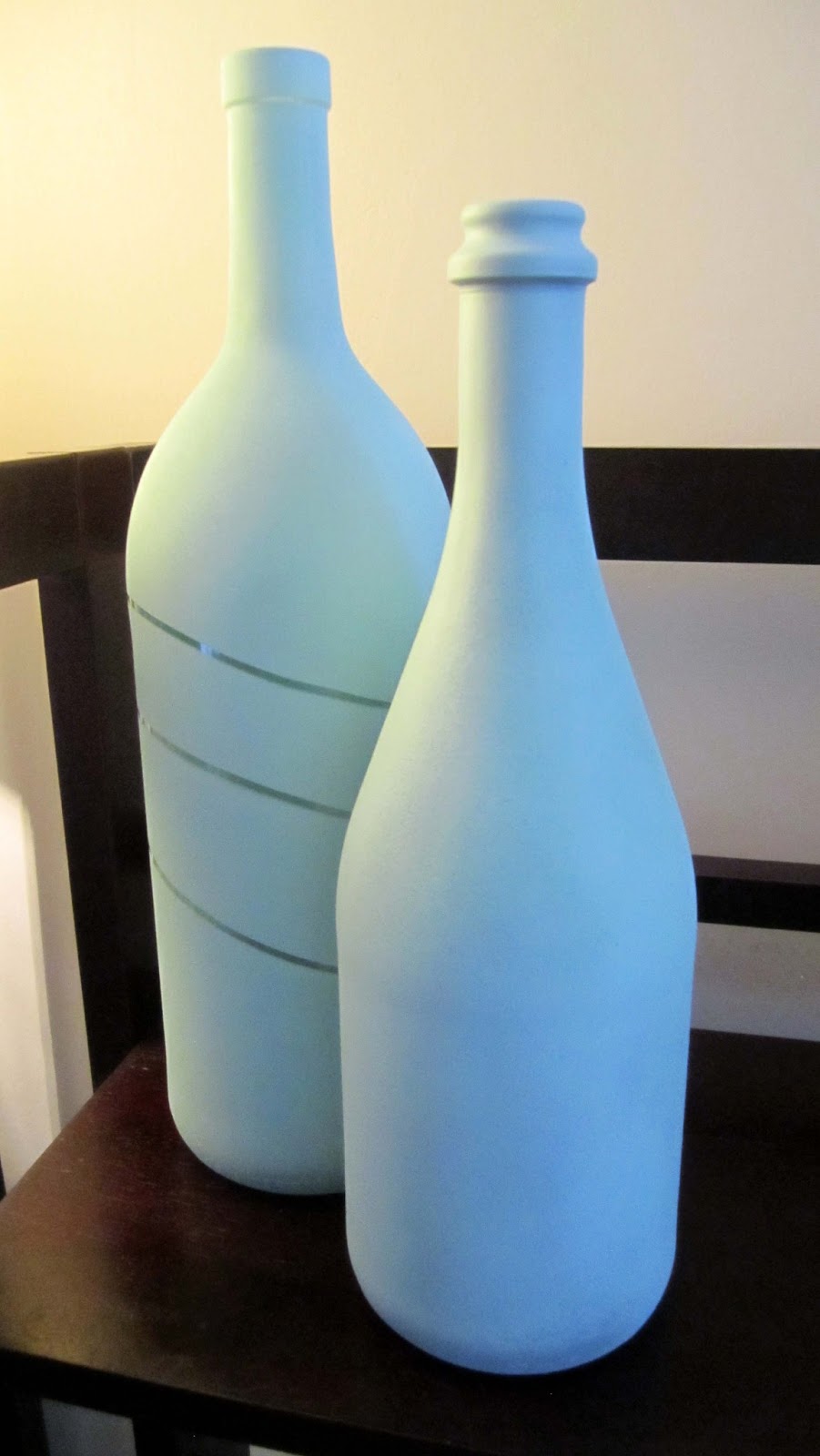 Being Happee Spray Painted Wine Bottles